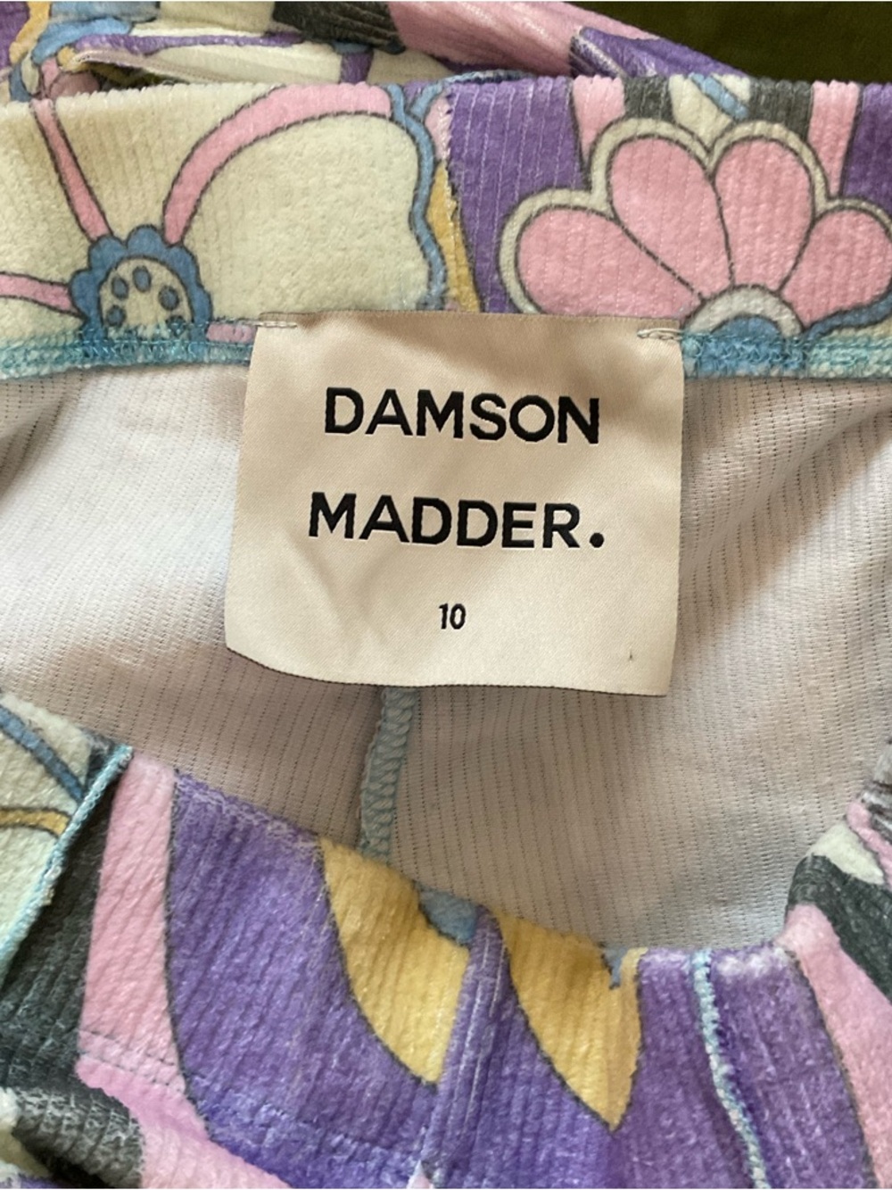 Anthropologie DAMSON MADDER Psychedelic Peggy ribbed Flare Pants size 10 - Picture 4 of 4